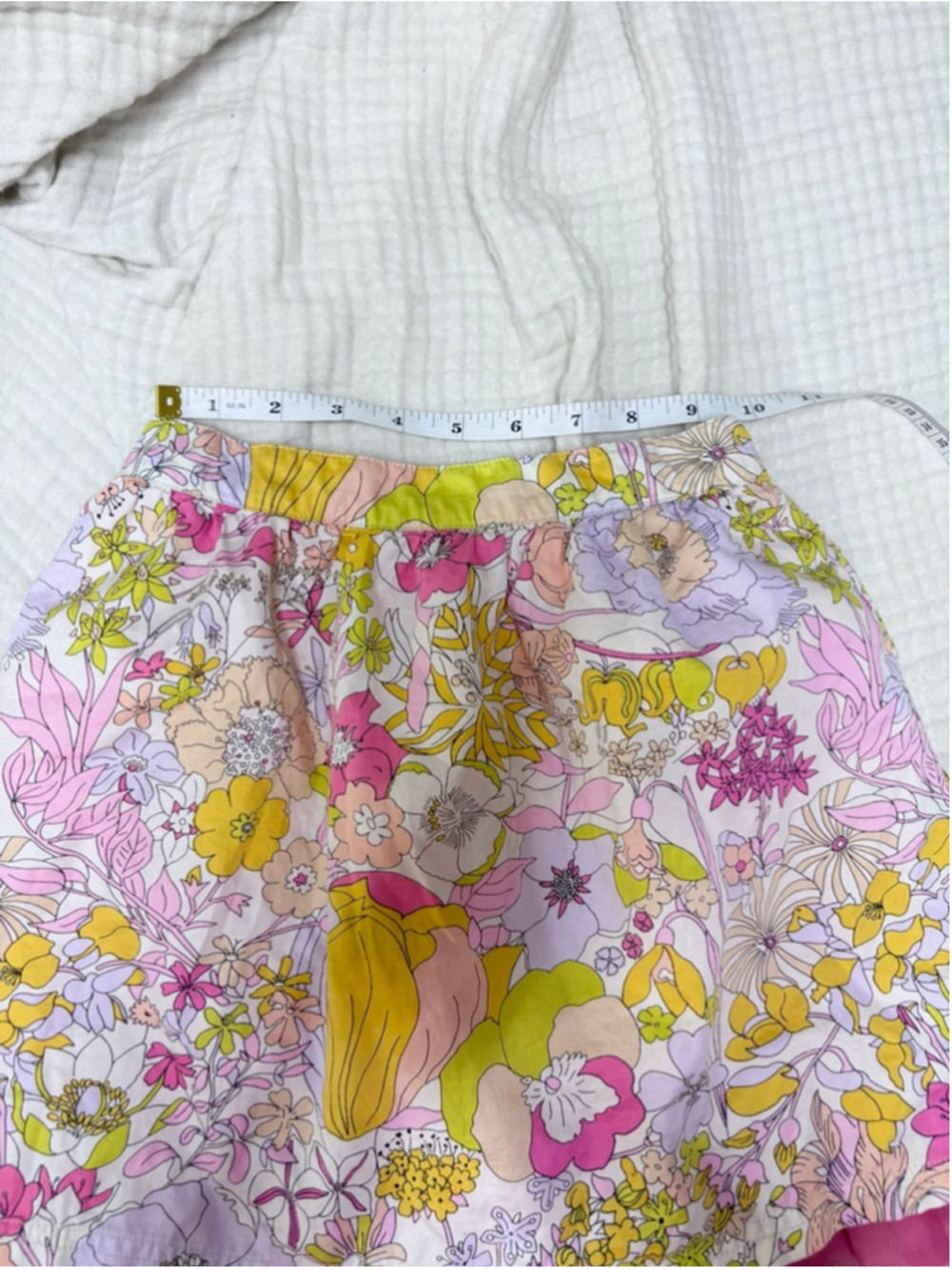 Girls Liberty of London for Target Floral Skirt S Ruffle White Pink Cotton - Picture 6 of 10